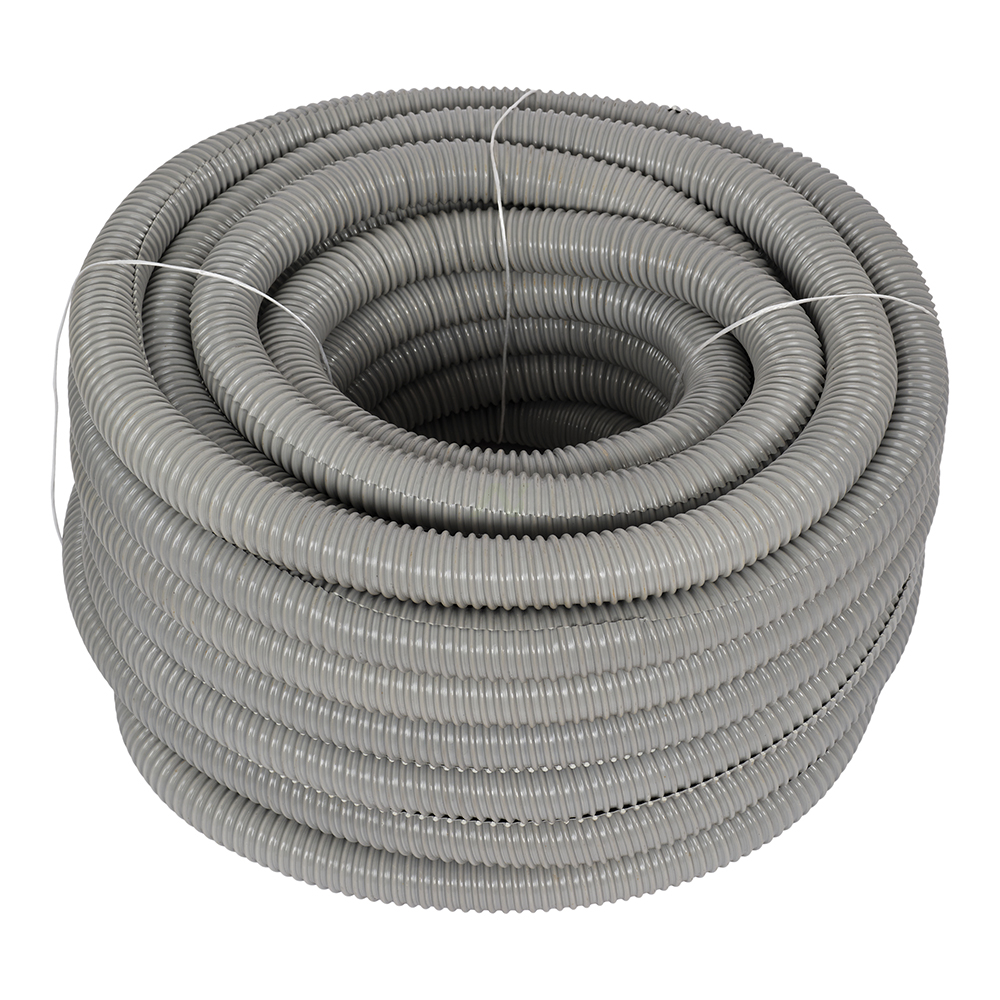 Gaine fendue grise en PVC armé pour fibre optique ø40 - Rouleau 30m